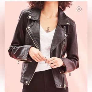Blank NYC faux leather black moto jacket xs